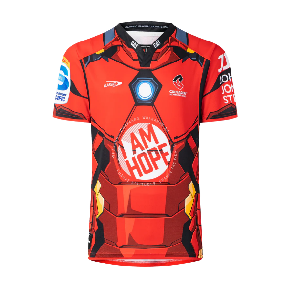 Canterbury Crusaders Super Rugby 2025 Marvel Iron Man Jersey