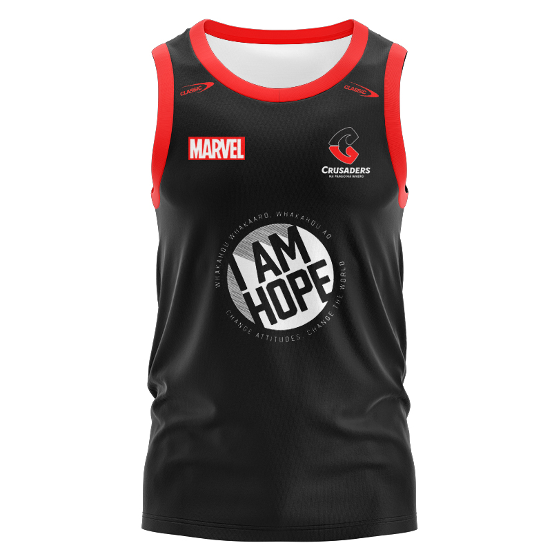 Canterbury Crusaders 2025 Iron Man Marvel Warm Up Singlet