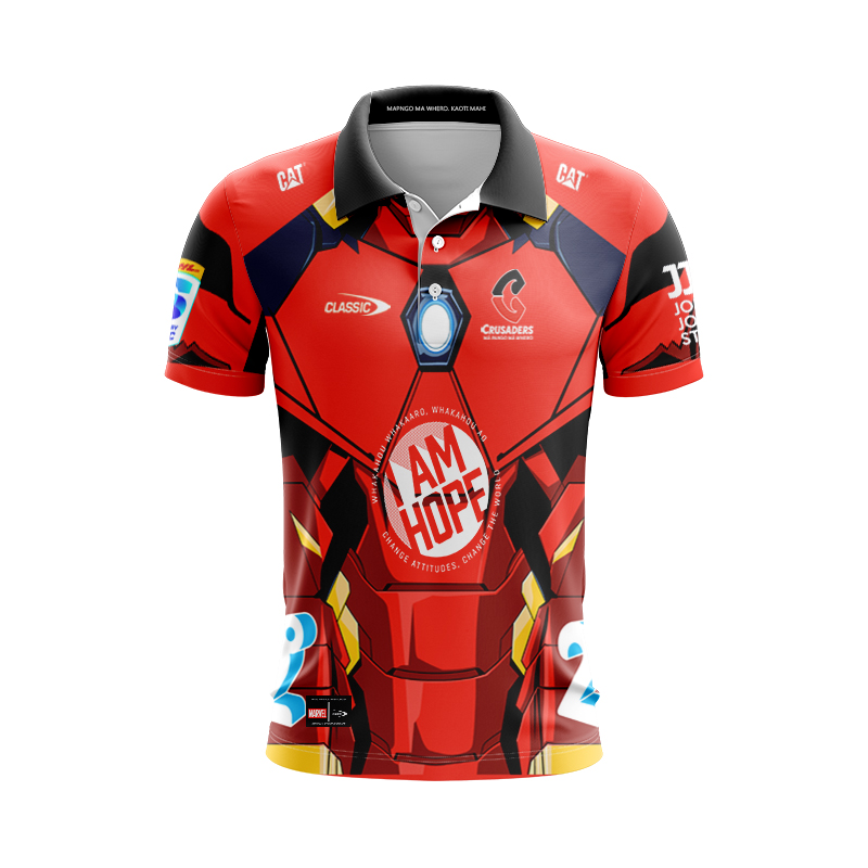 Canterbury Crusaders Super Rugby 2025 Marvel Iron Polo Shirt