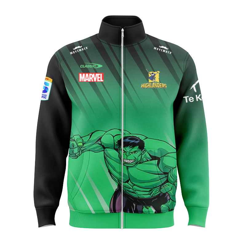 Otago Highlanders Marvel 2025 HULK Warm Up Jacket
