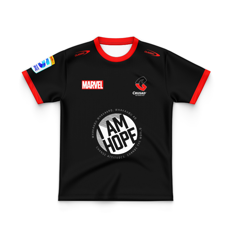 Kid's Canterbury Crusaders 2025 Iron Man Marvel Warm Up Jersey