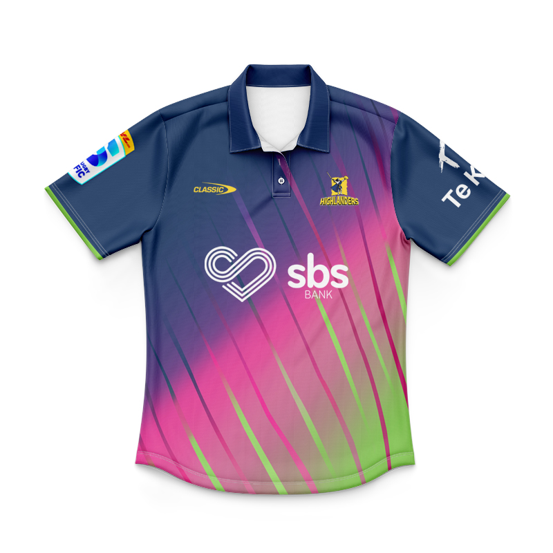 Kid's Otago Highlanders 2025 Pro Training Polo Jersey