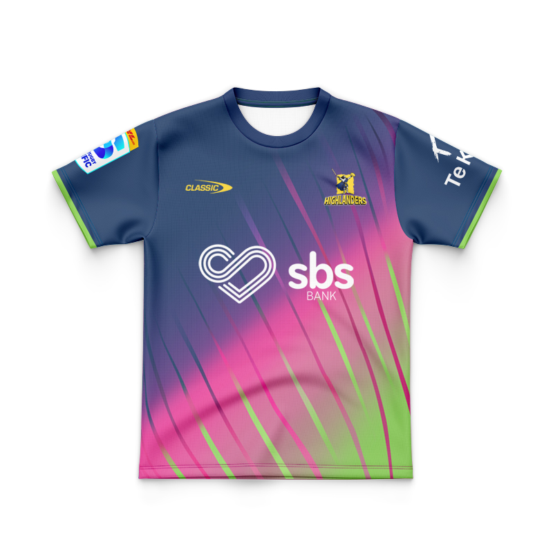Kid's Otago Highlanders 2025 Pro Training Jersey