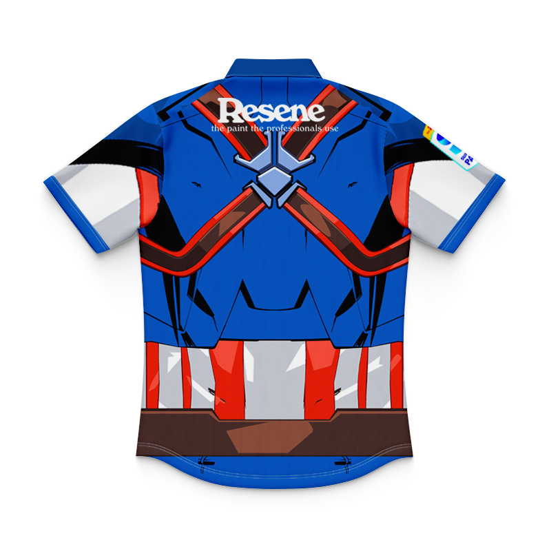 Kid's Wellington Hurricanes Super Rugby 2025 Marvel Captain America Polo Shirt