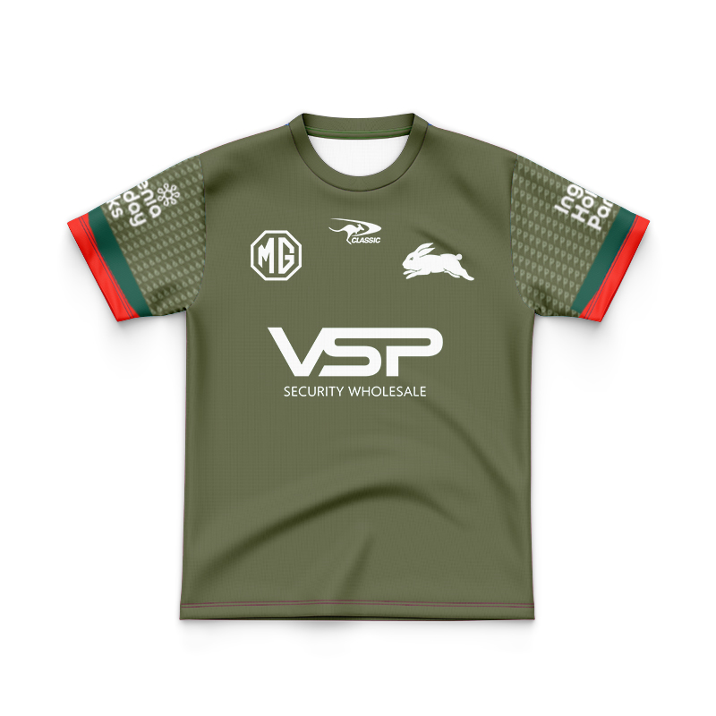 Kid's NRL South Sydney Rabbitohs 2025 Warm Up Training Jersey