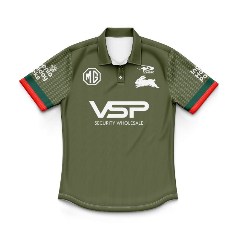 Kid's NRL South Sydney Rabbitohs 2025 Warm Up Training Polo Jersey