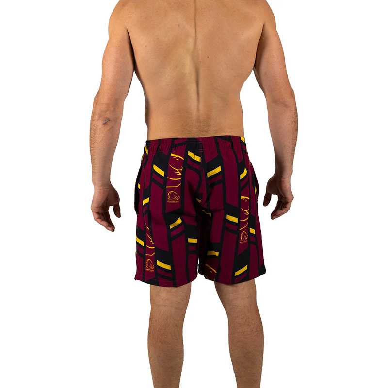 NRL Brisbane Broncos 2025 Riviera Volley Swim Shorts