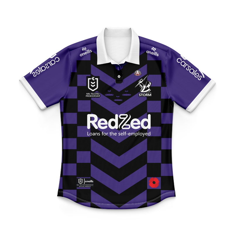 Kid's NRL Melbourne Storm 2025 Anzac Polo Jersey