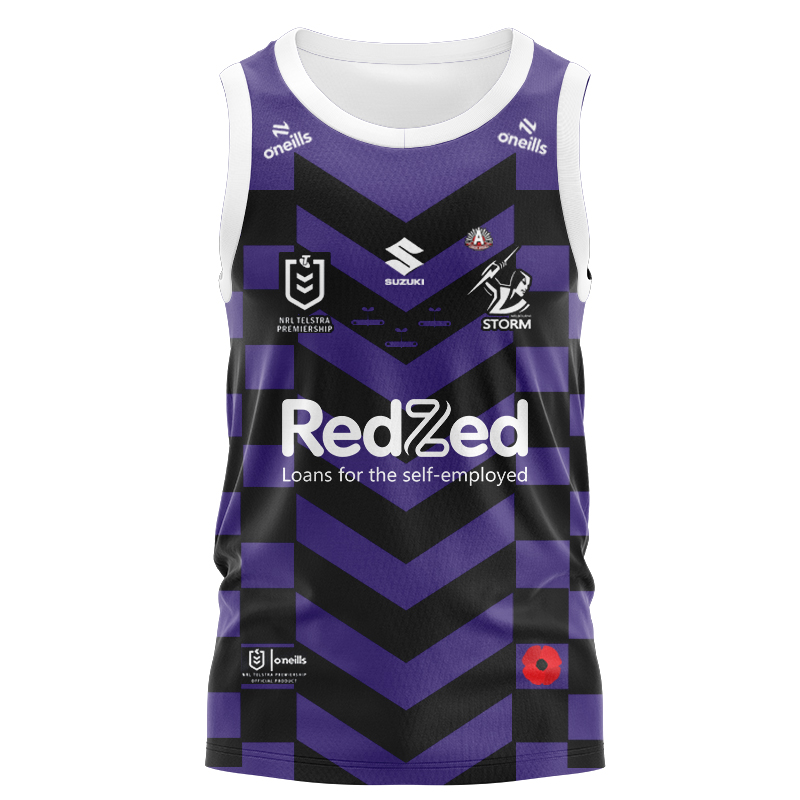 NRL Melbourne Storm 2025 Anzac Polo Singlet
