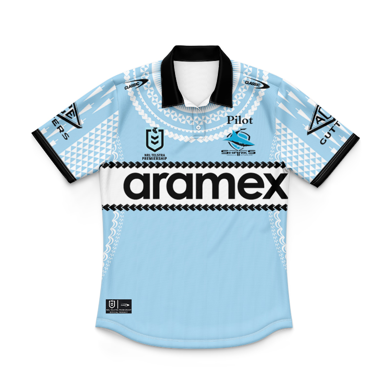 Kid's NRL Cronulla-Sutherland Sharks 2025 Pasifika Polo Jersey
