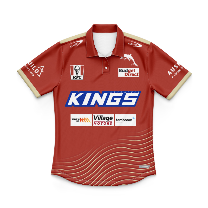 Kid's NRL Dolphins 2024 Training Polo Jersey