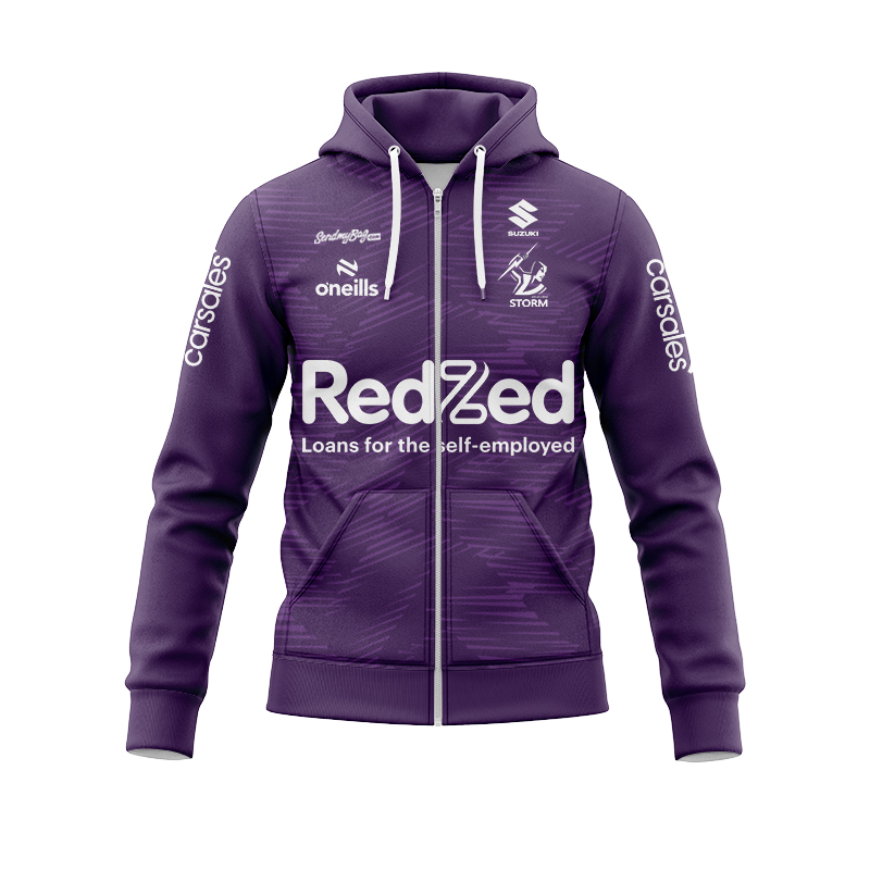 NRL Melbourne Storm 2025 Purple Training Zipper Hoodie