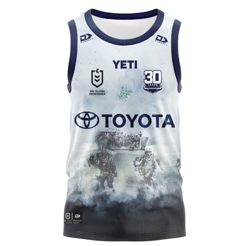 NRL North Queensland Cowboys 2025 Defence Blue Singlet