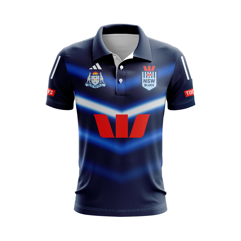 NRL NSW Blues 2025 Captain's Run Polo Shirt