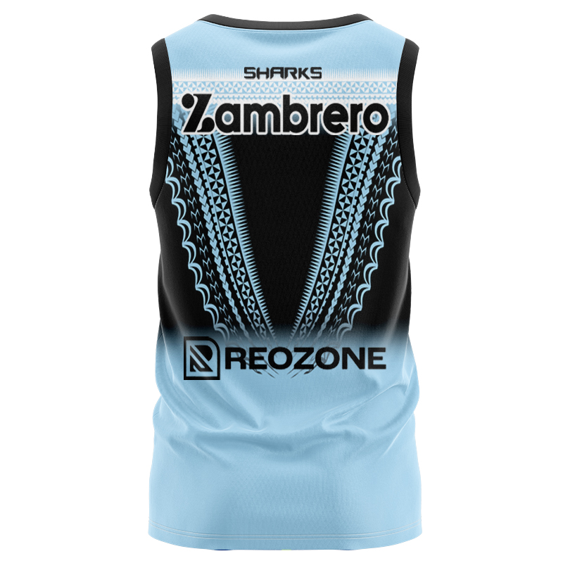 NRL Cronulla-Sutherland Sharks 2025 Pasifika Singlet