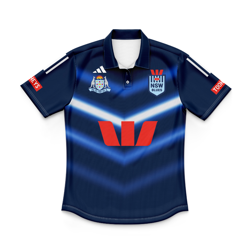 Kid's NRL NSW Blues 2025 Captain's Run Polo Jersey
