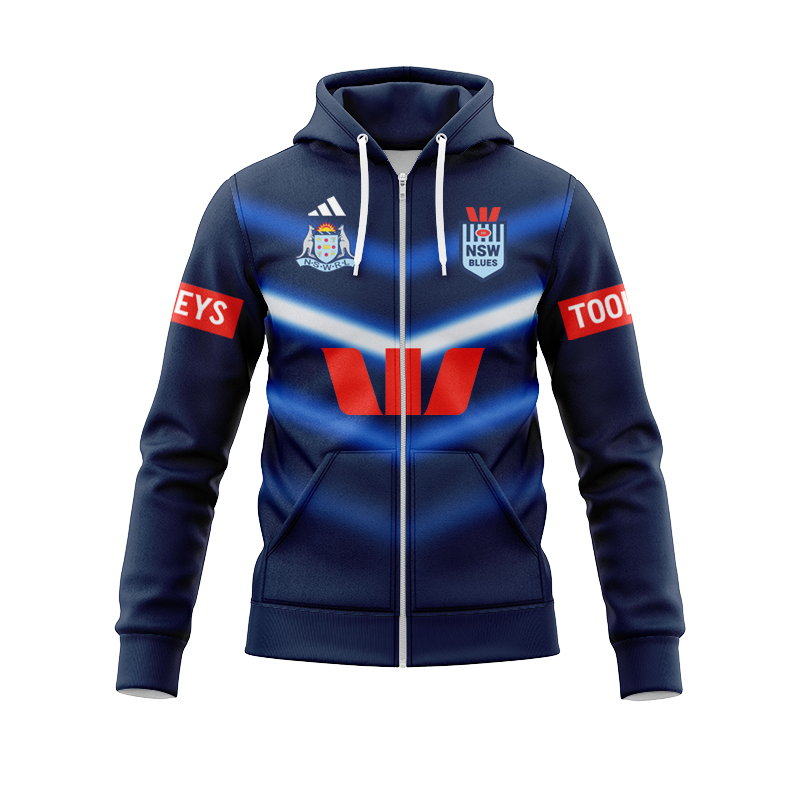 NRL NSW Blues 2025 Captain's Run Zipper Hoodie