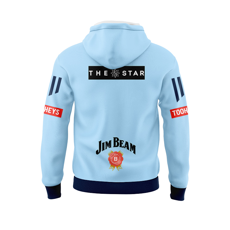 NRL NSW Blues 2025 Sky Blue Performance Sport Hoodie