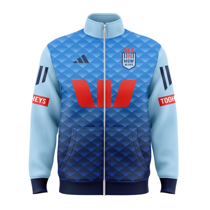 NRL NSW Blues 2025 Sky Blue Performance Jacket