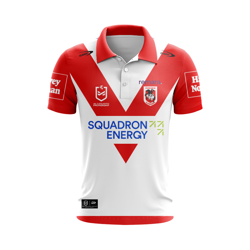 NRL St George Illawarra Dragons 2025 Home Polo Shirt