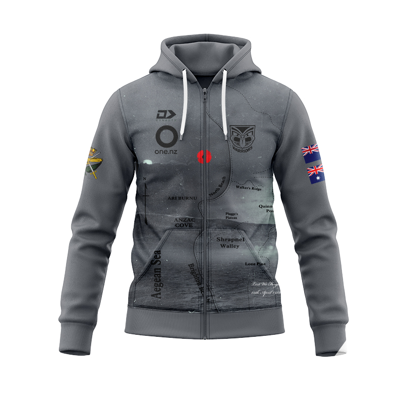 NRL New Zealand Warriors 2025 ANZAC Zipper Hoodie
