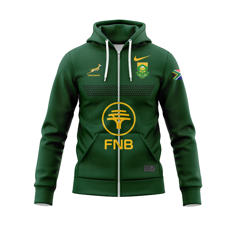 South Africa Springboks 2025 Match Home Zipper Hoodie