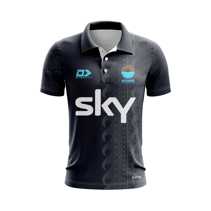 Moana Pasifika Super Rugby 2025 Charcoal Training Polo Shirt