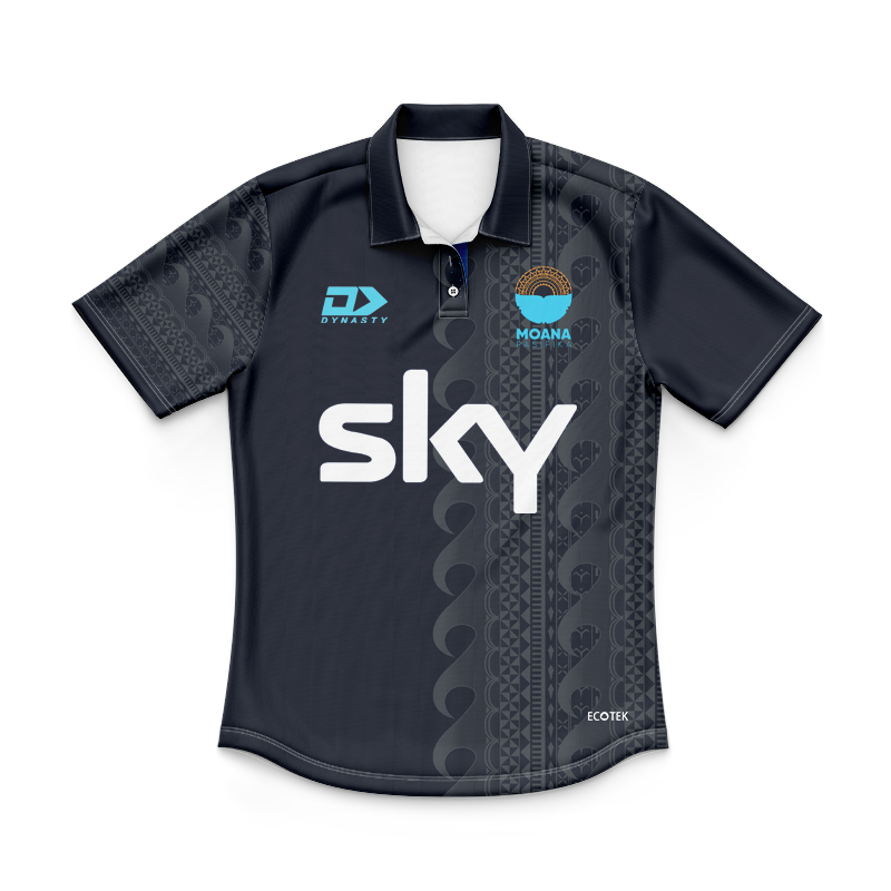 Kid's Moana Pasifika Super Rugby 2025 Charcoal Training Polo Jersey