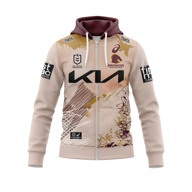 NRL Brisbane Broncos 2025 Indigenous Zipper Hoodie