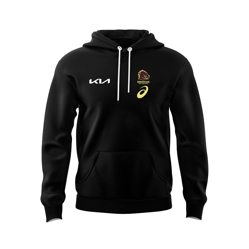 NRL Brisbane Broncos 2025 Black Team Sport Hoodie