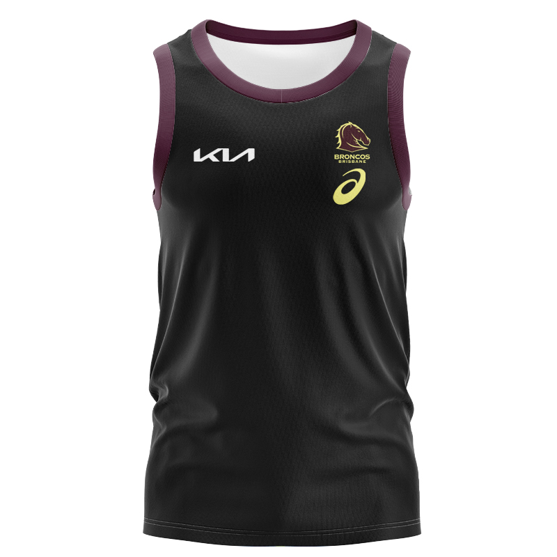 NRL Brisbane Broncos 2025 Black Team Singlet