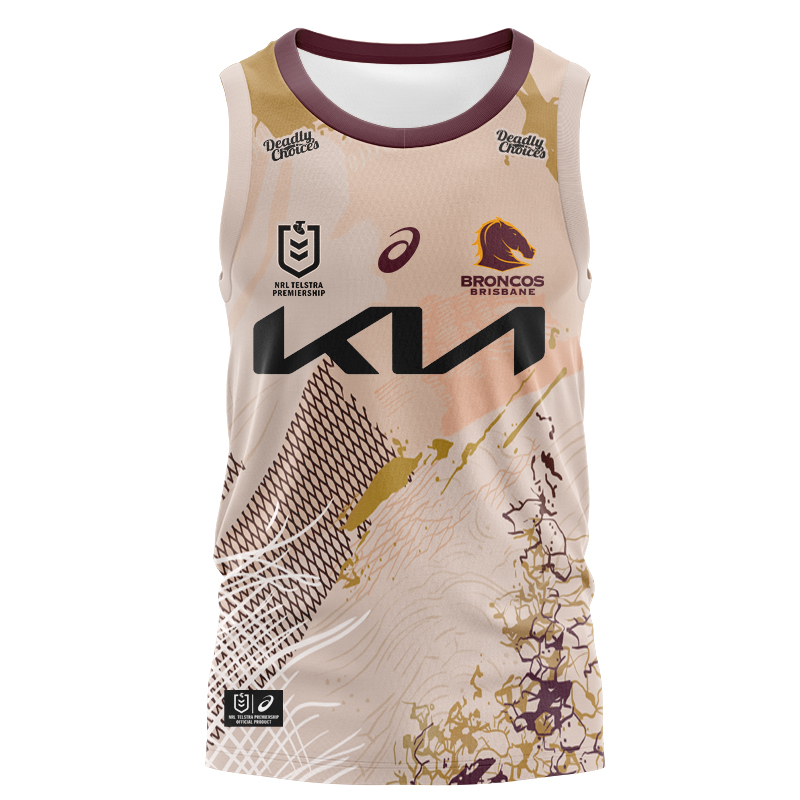 NRL Brisbane Broncos 2025 Indigenous Singlet