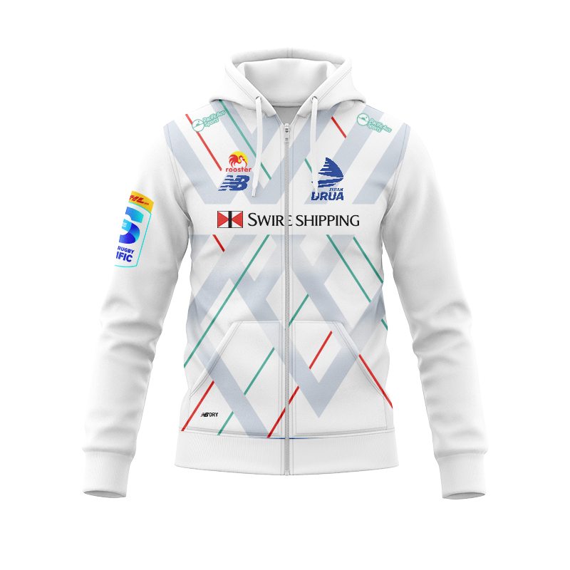 Fijian Drua Super Rugby 2025 Away Zipper Hoodie