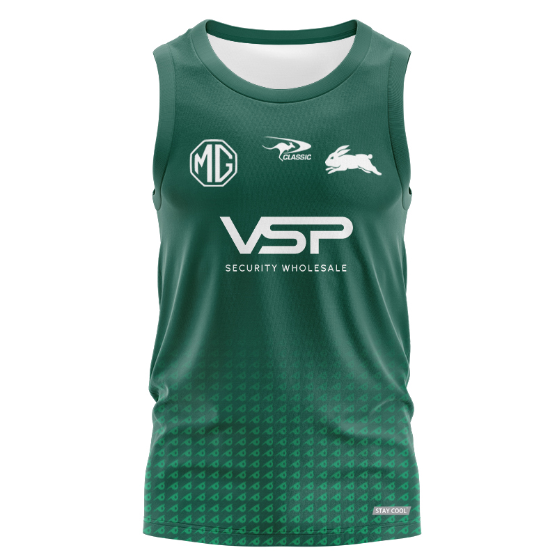 NRL South Sydney Rabbitohs 2025 Green Pro Training Singlet