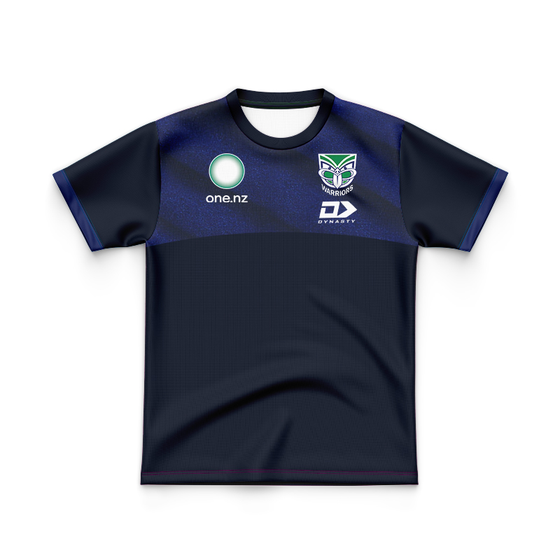 Kid's NRL New Zealand Warriors 2025 Black Sand Media Jersey