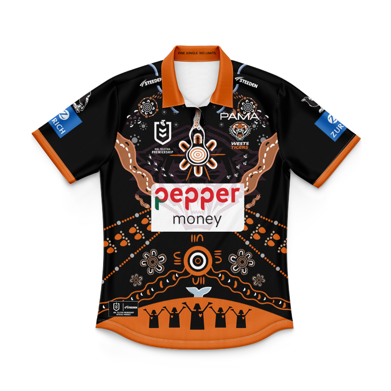 Kid's NRL Wests Tigers 2025 Indigenous Polo Jersey