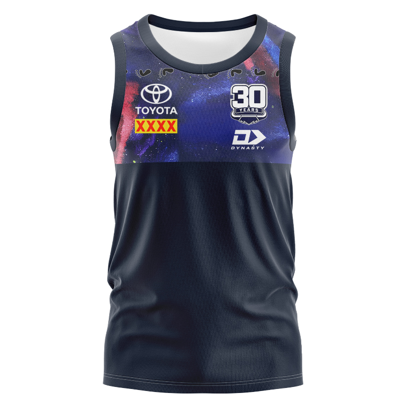 NRL North Queensland Cowboys 2025 Indigenous Black Singlet