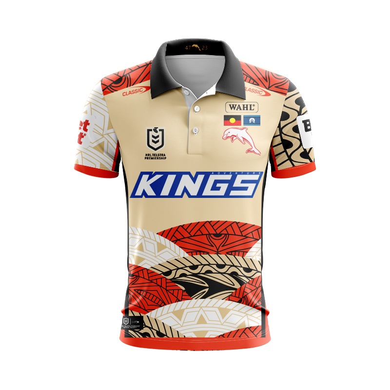 NRL Dolphins 2025 Indigenous Polo Shirt