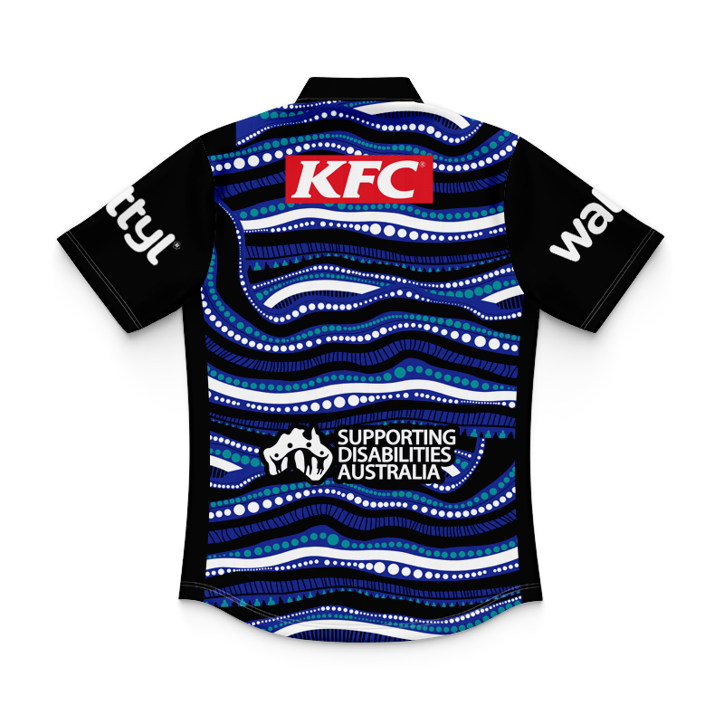 Kid's NRL Canterbury-Bankstown Bulldogs 2025 Indigenous Training Polo Jersey