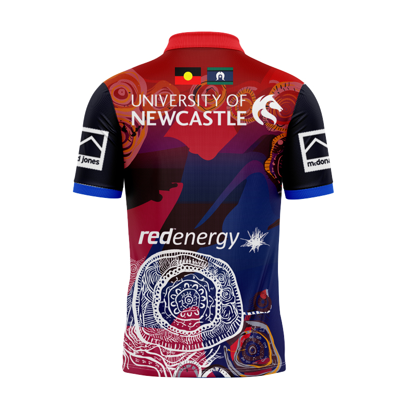 NRL Newcastle Knights 2025 Indigenous Polo Shirt