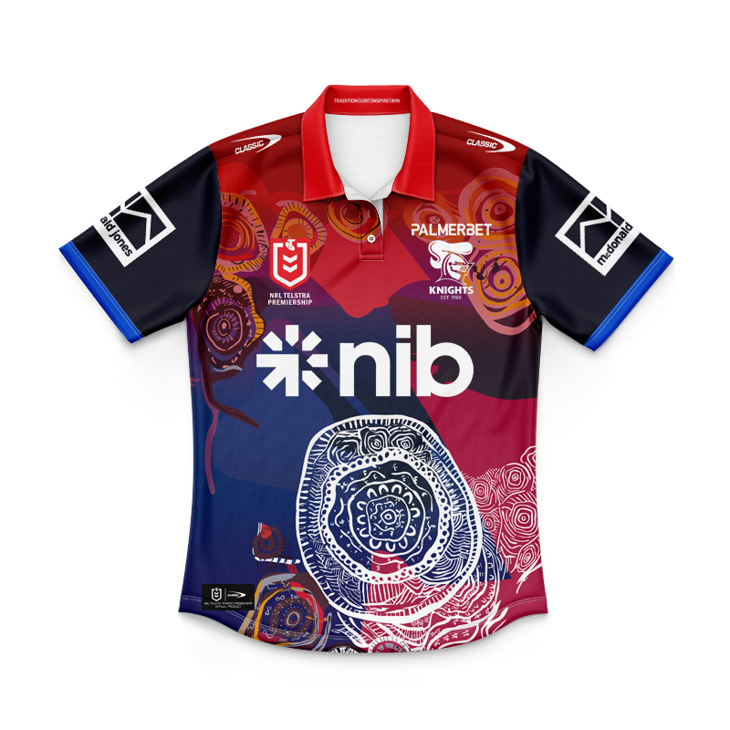 Kid's NRL Newcastle Knights 2025 Indigenous Polo Shirt