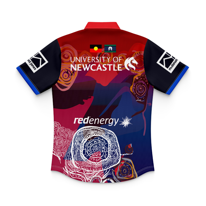 Kid's NRL Newcastle Knights 2025 Indigenous Polo Shirt
