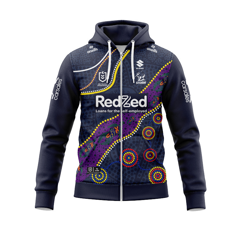 NRL Melbourne Storm 2025 Indigenous Zipper Hoodie