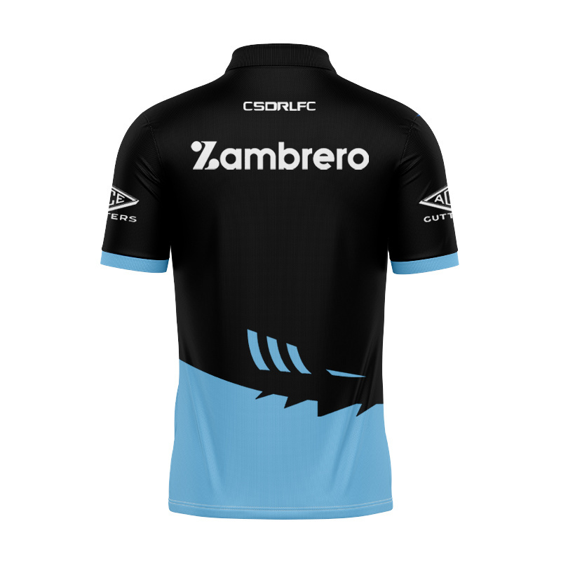 NRL Cronulla-Sutherland Sharks 2025 Sky/Blk Training Polo Shirt