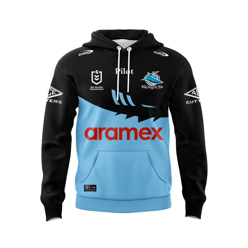 NRL Cronulla-Sutherland Sharks 2025 Sky/Blk Training Sport Hoodie