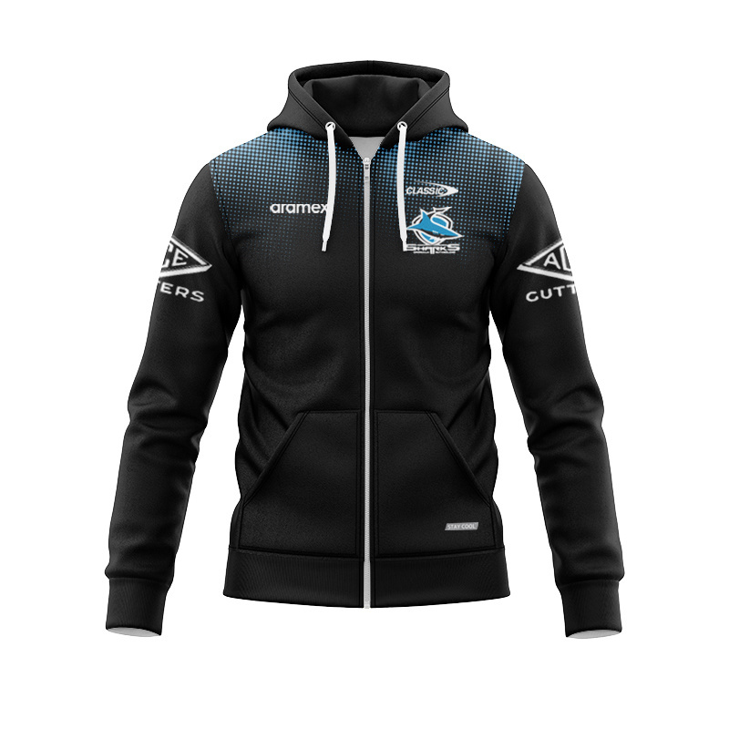 NRL Cronulla-Sutherland Sharks 2025 Media Zipper Hoodie
