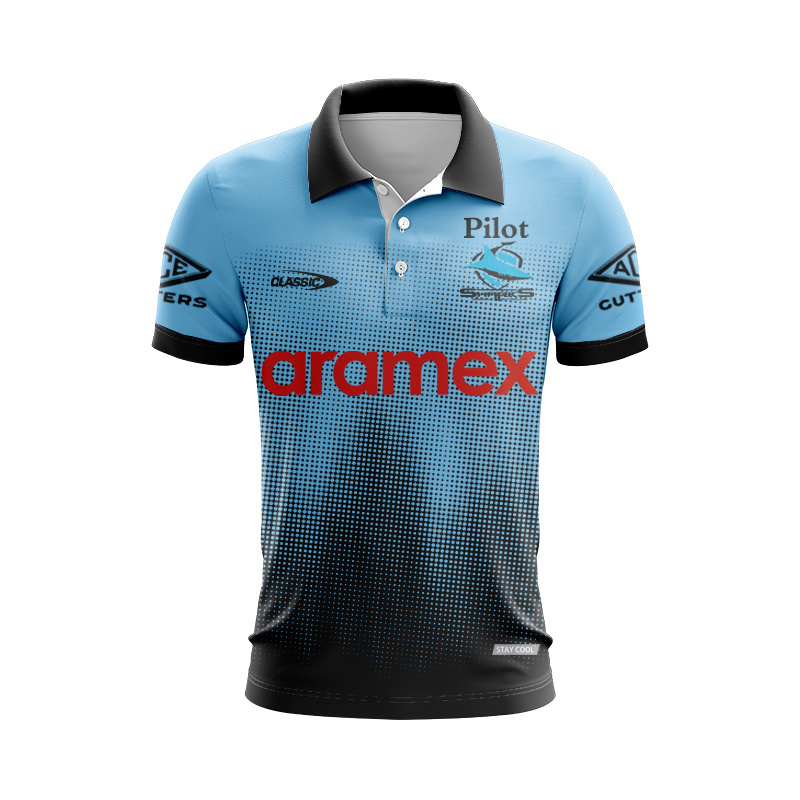 NRL Cronulla-Sutherland Sharks 2025 Sky Training Polo Shirt