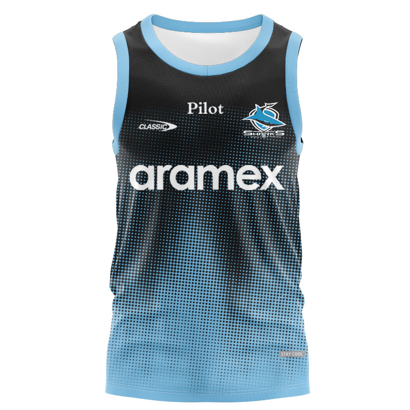 NRL Cronulla-Sutherland Sharks 2025 Blk Training Singlet