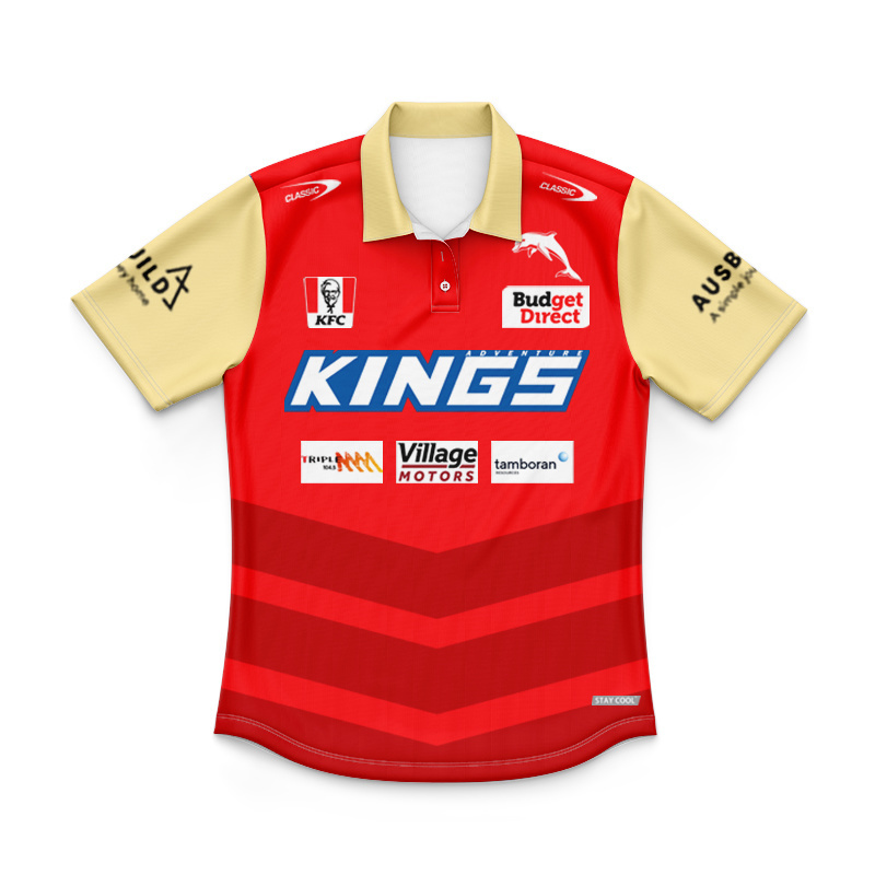 Kid's NRL Dolphins 2025 Warm Up Polo Jersey