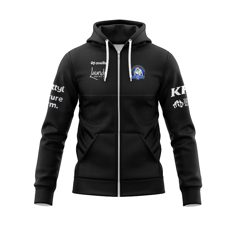NRL Canterbury-Bankstown Bulldogs 2025 Black Media Zipper Hoodie